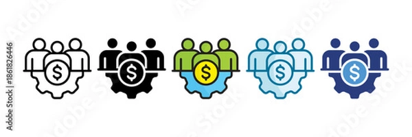 Obraz Corporate Strategy Icon Set Multiple Style Collection