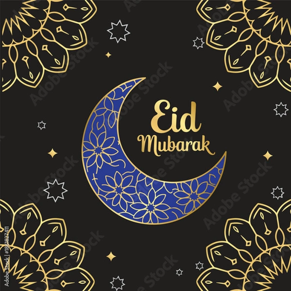 Obraz Eid icons in different style in vector