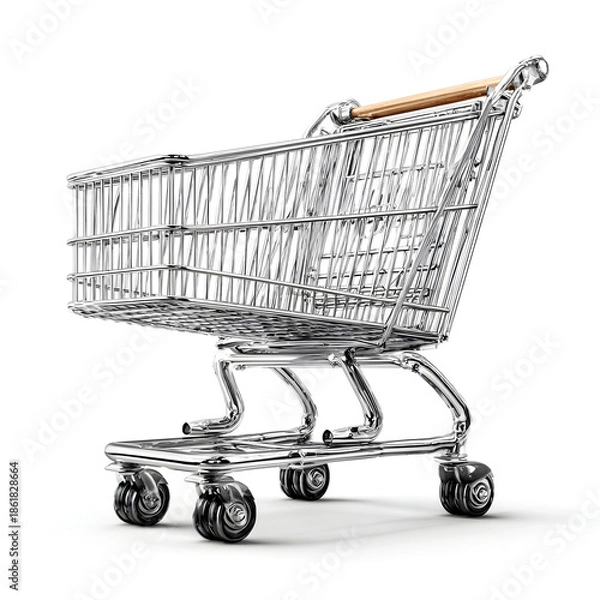 Obraz A shopping cart isolated