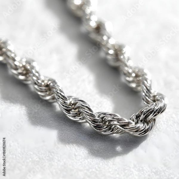 Obraz Silver twisted chain link