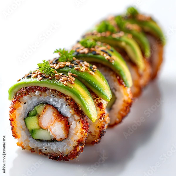 Obraz Sushi roll close up view