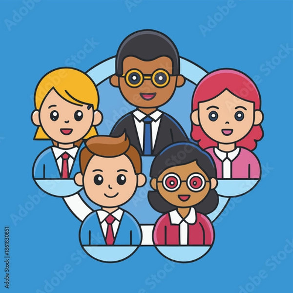 Obraz create-a-flat-vector-illustration-showing-diverse-.eps