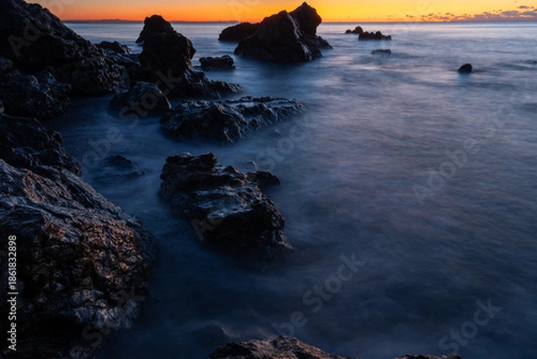 Obraz 美しい海岸の日の出