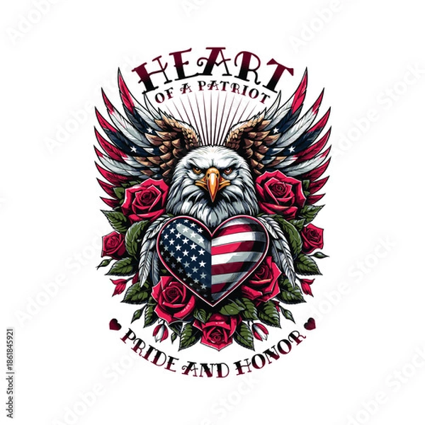 Obraz american eagle skull