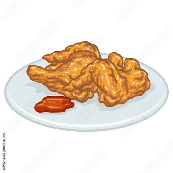 Fototapeta Crispy Fried Chicken Illustration Vector