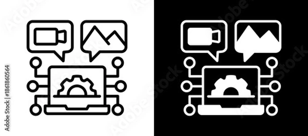 Obraz Digital Assets whiteblack icon