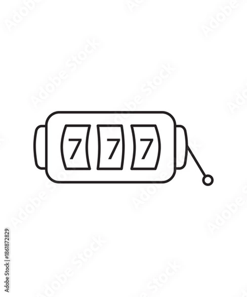 Obraz slot machine icon, vector best line icon.