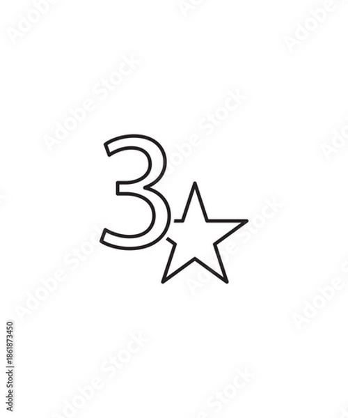 Obraz 3 star icon, vector best line icon.