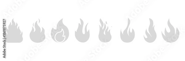 Fototapeta set of fire flames