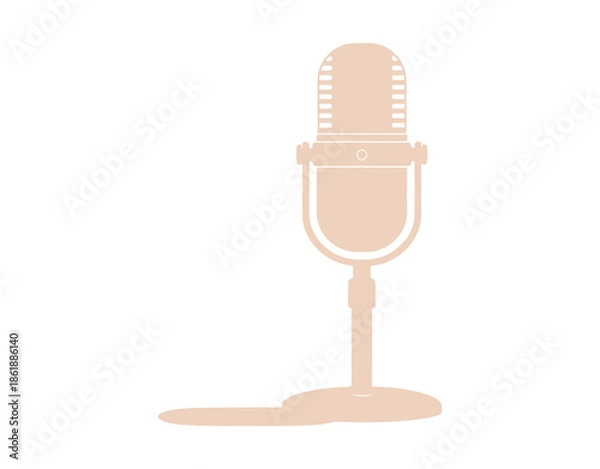 Fototapeta A simple drawing of a Broadcaster microphone with color

