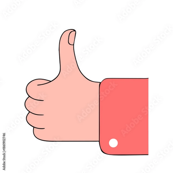 Obraz Thumbs up icon, vector illustration