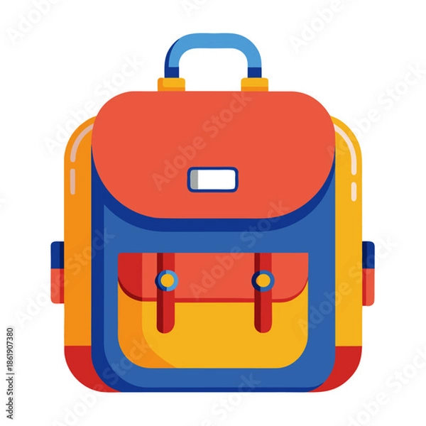 Obraz school bag isolated on white background