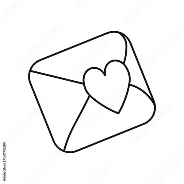 Fototapeta Mail Heart Valentine Icon