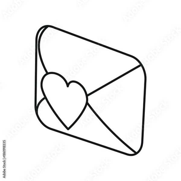 Fototapeta Mail Heart Valentine Icon