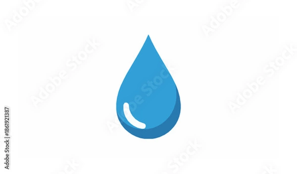 Obraz Rounded water drop logo icon flat vector illustration