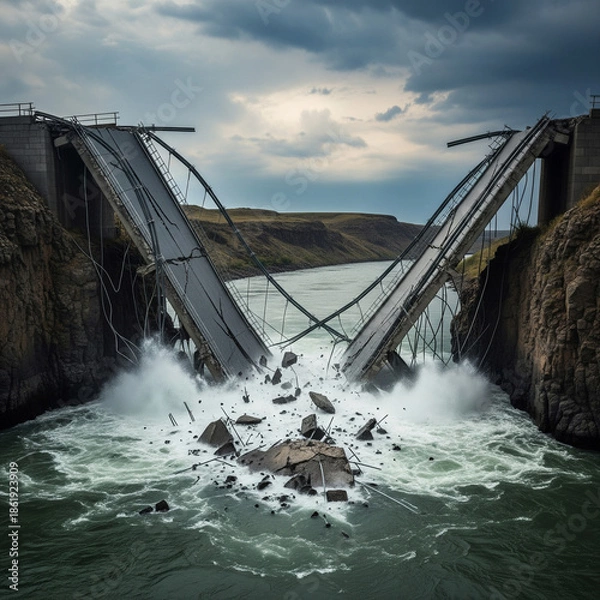 Fototapeta Bridge broken