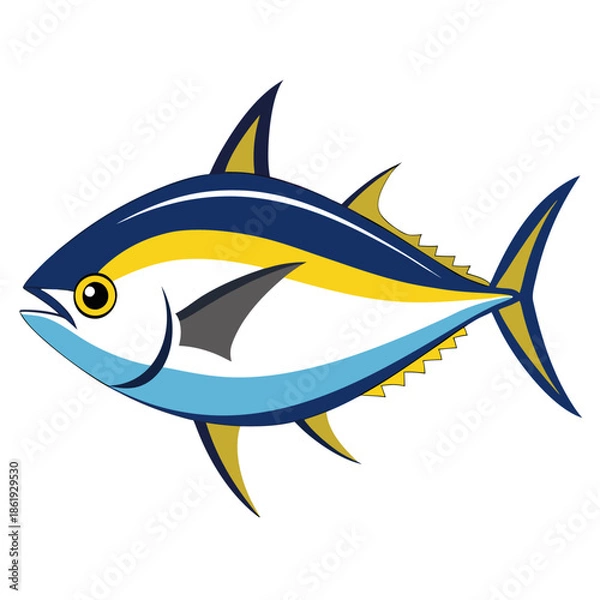 Obraz Tuna sea fish vector illustration 