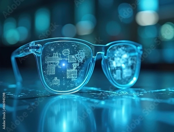 Obraz Glasses technological with artificial intelligence in medicine