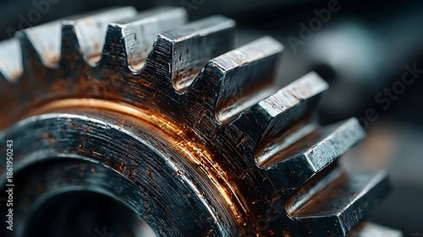 Obraz Detailed metallic cogwheel texture technology concept pictures