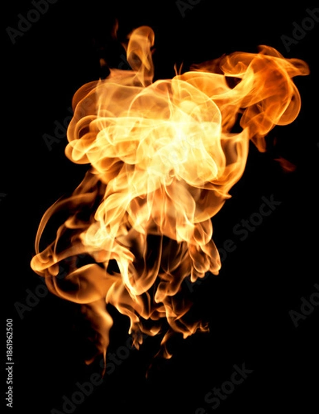 Obraz Fire flames on a black background