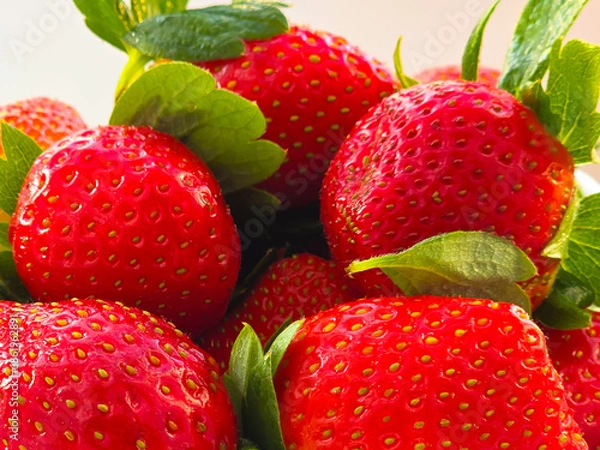 Obraz Strawberries on white background