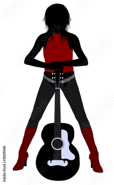 Fototapeta Female Musician Illustration Silhouette