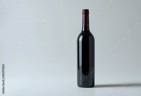 Obraz wine bottle isolated on white with clipping path. 3d rendering.