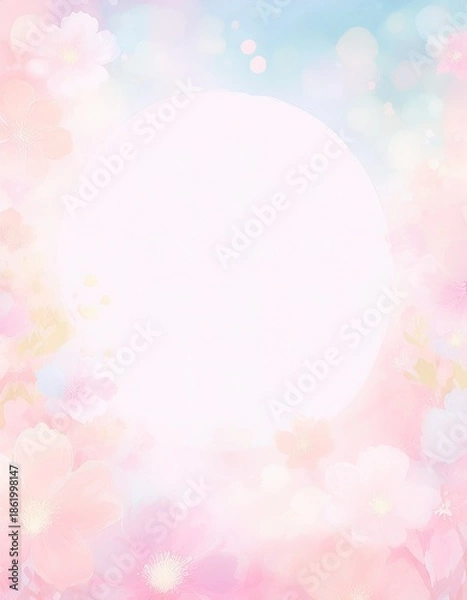 Obraz 柔らかな光、春をイメージしたシンプルな背景、イラスト素材