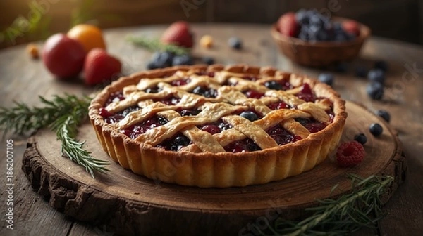 Obraz homemade blueberry pie