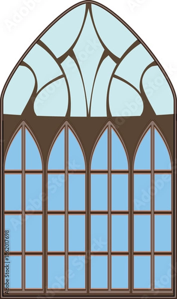 Obraz おしゃれなファンタジー風な窓のイラスト素材