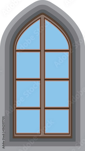 Obraz ファンタジー風おしゃれな窓のイラスト