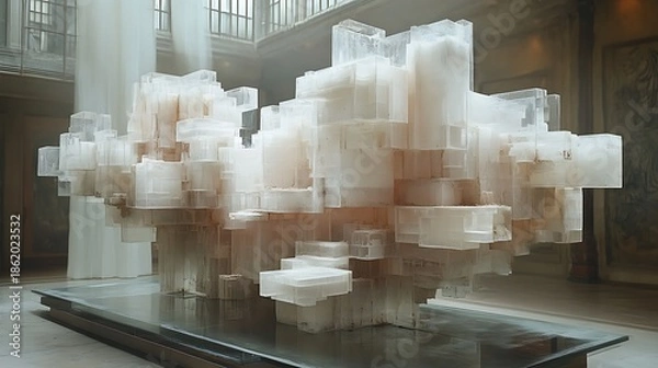 Obraz Abstract sculptor block installation