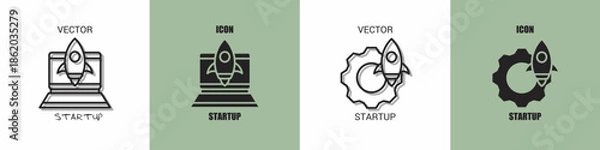 Obraz Startup icon line. Startup vector illustration.