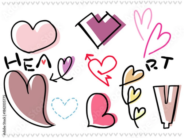 Obraz いろんなハート セット