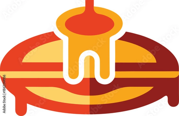 Obraz Pancake with syrup flat design