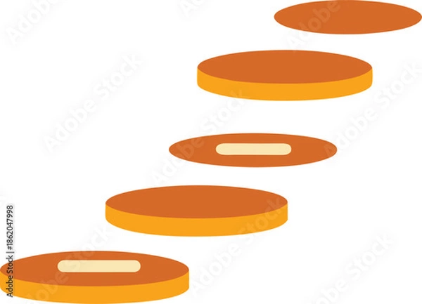 Obraz Stacked pancakes flat design
