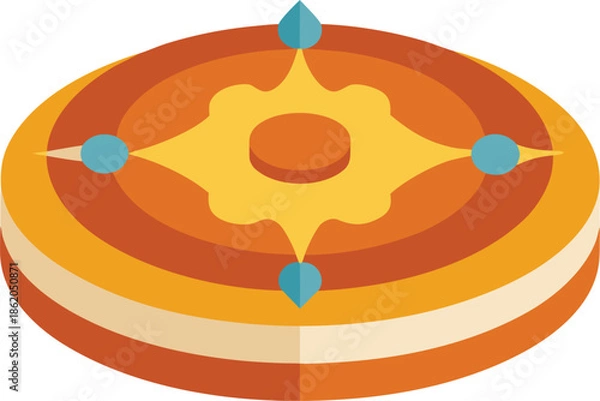 Obraz Stacked pancake with syrup design