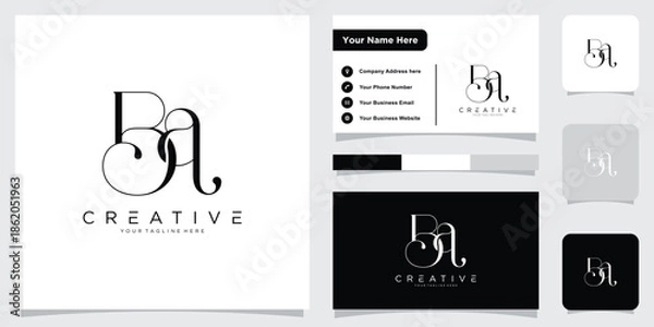 Obraz Initial BA or AB  Logo Design Vector