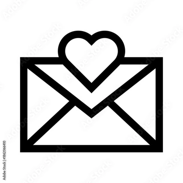 Fototapeta Envelope Heart Icon