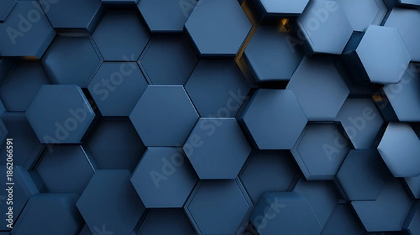 Obraz Textured Blue Hexagonal Surface with Subtle Lighting