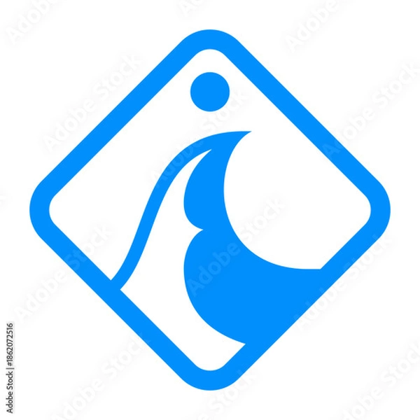 Obraz Big wave sign template vector