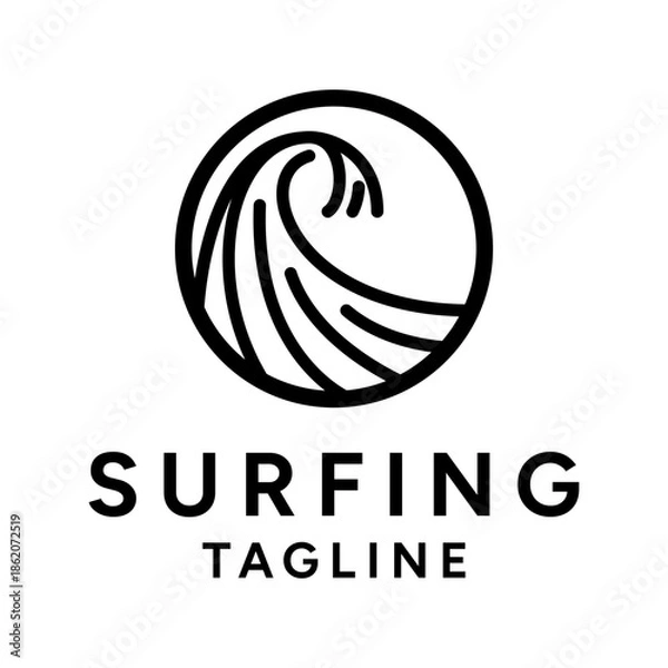 Obraz Surfing and wave logo template vector