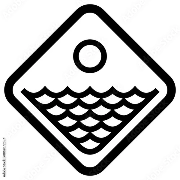 Obraz Sun and ocean logo template vector