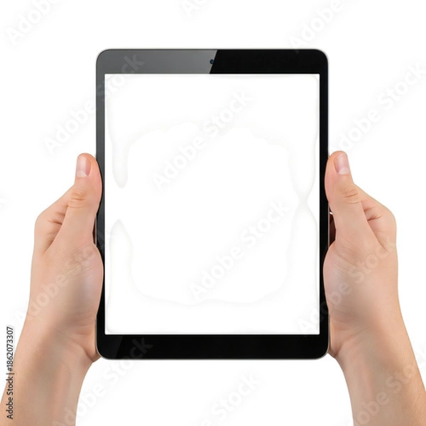 Obraz Hands holding tablet, isolated on transparent background