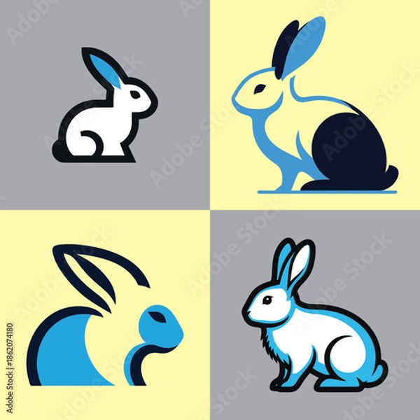 Obraz Modern Rabbit Logo Set