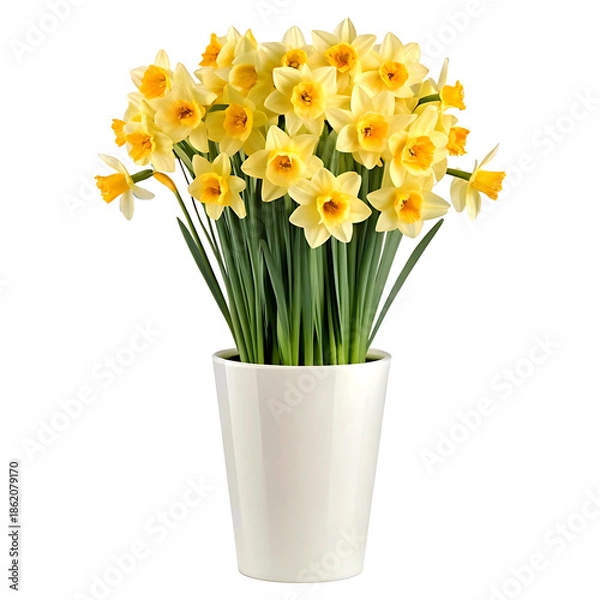 Obraz yellow daffodils in a pot