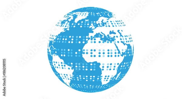 Obraz Digital World Map with Braille Dot Pattern Concept