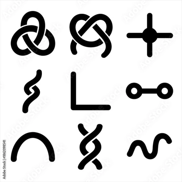 Obraz Abstract black geometric shapes on gradient gray background