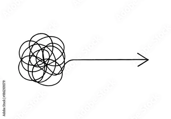 Obraz Problem Solving hand drawn simple sketch vector illustration