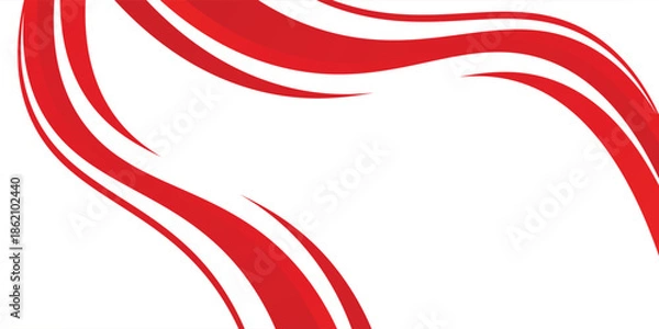 Obraz Vector red line background curve element with white space for text and message design